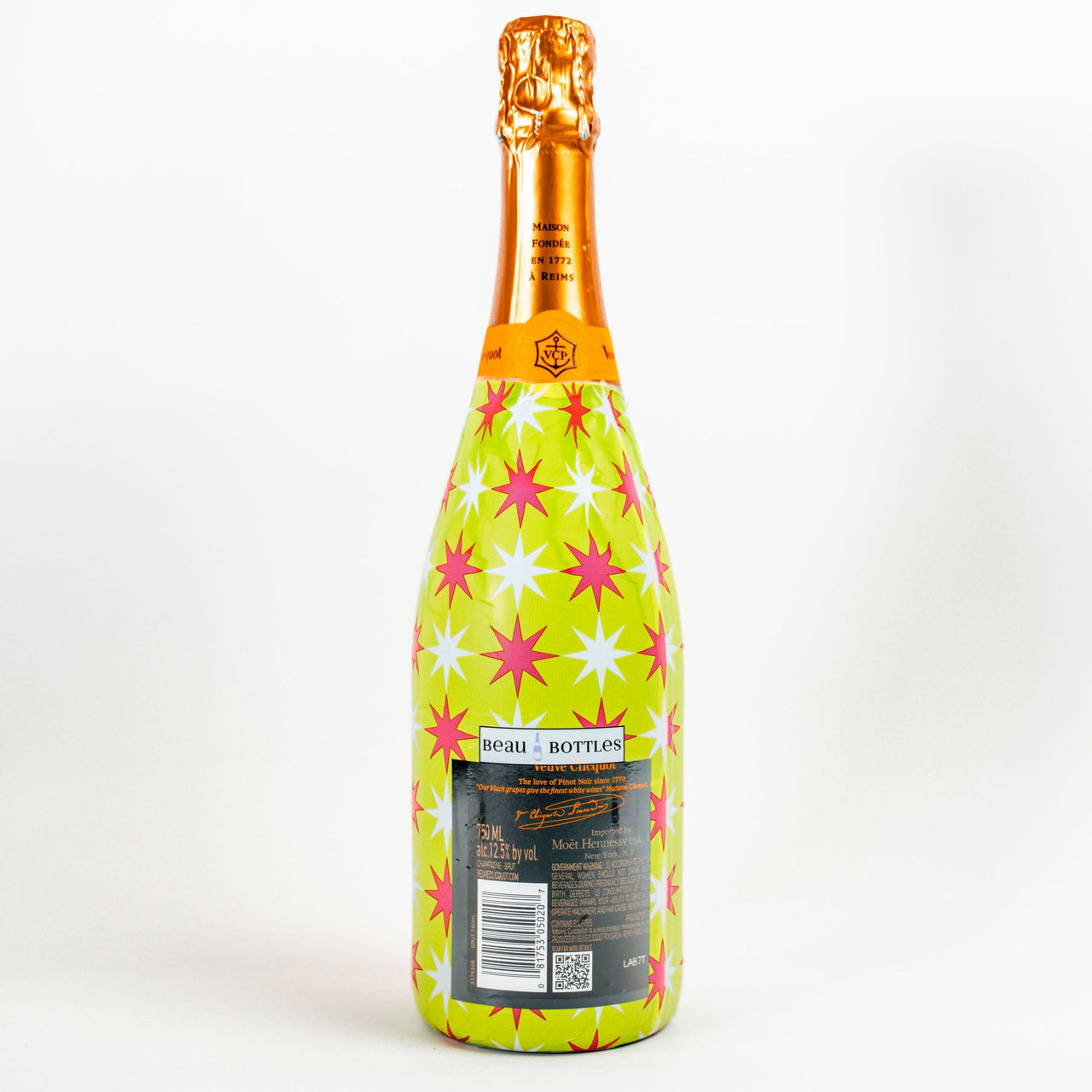 Lime Starburst Bottle Wrap on Champagne Bottle