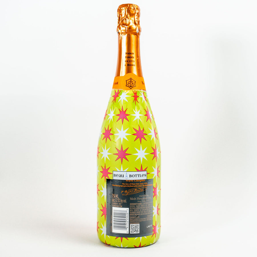 Lime Starburst Bottle Wrap on Champagne Bottle