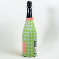 Thumbnail for Matcha Lemonade Picnic Gingham Bottle Wrap on Champagne Bottle