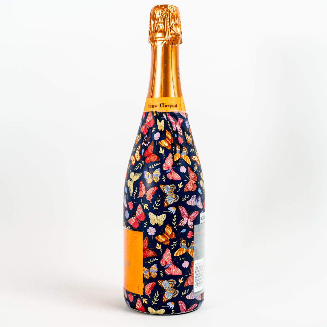 Midnight Butterfly Garden Bottle Wrap on Champagne Bottle