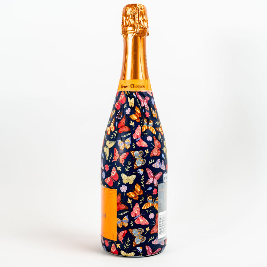 Midnight Butterfly Garden Bottle Wrap on Champagne Bottle
