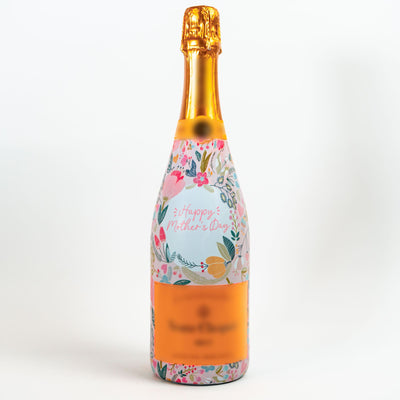 Mother's Day Meadows Bottle Wrap on Champagne Bottle