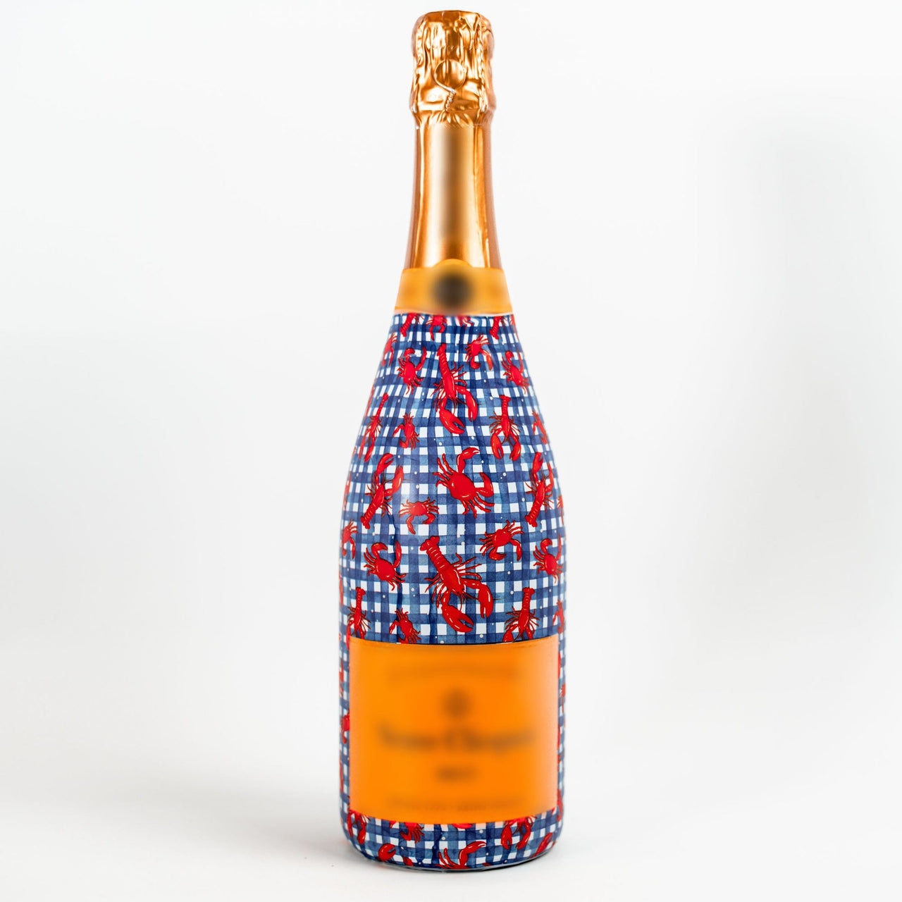 New England Lobster Party Bottle Wrap on Champagne Bottle