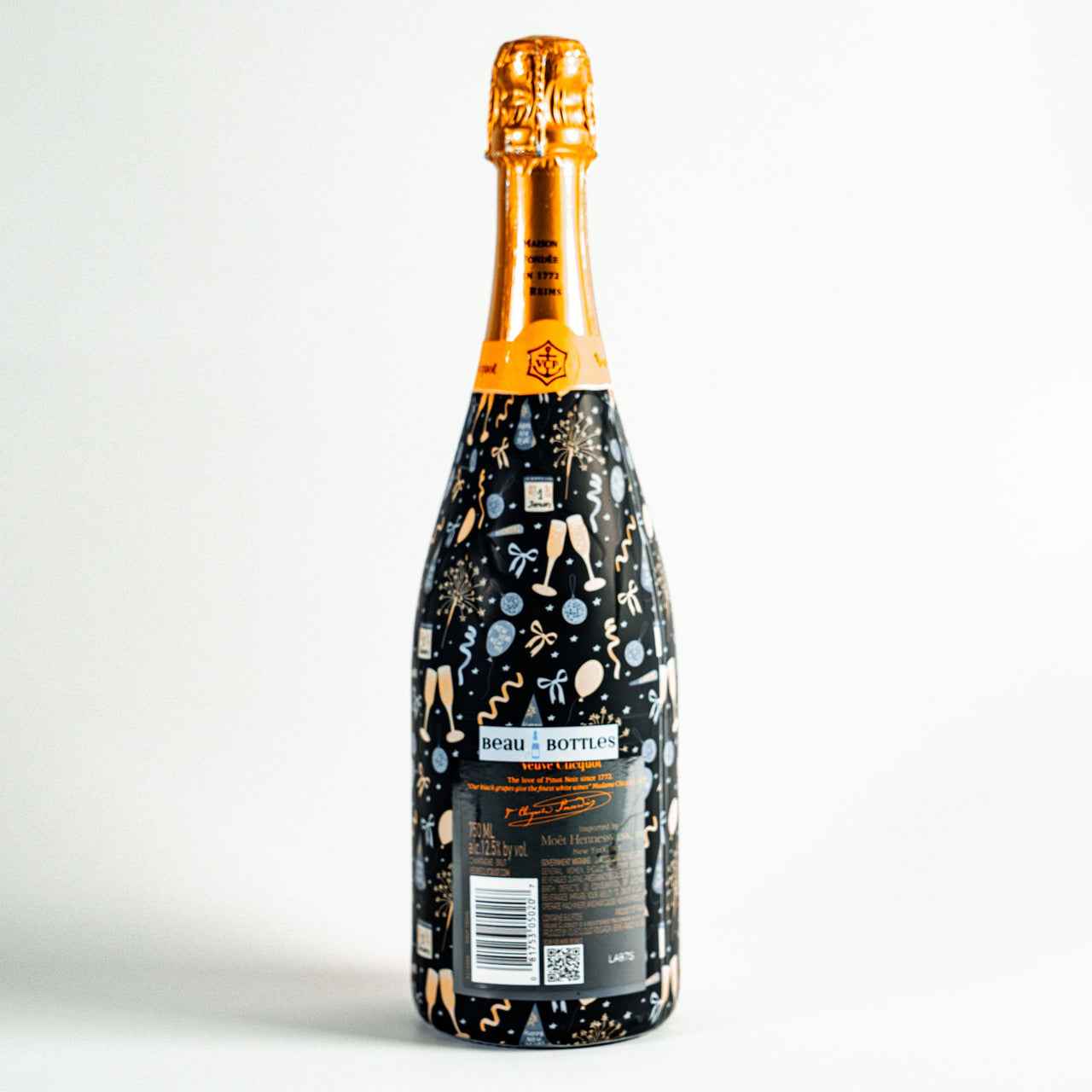 NYE Celebration Bottle Wrap on Champagne Bottle
