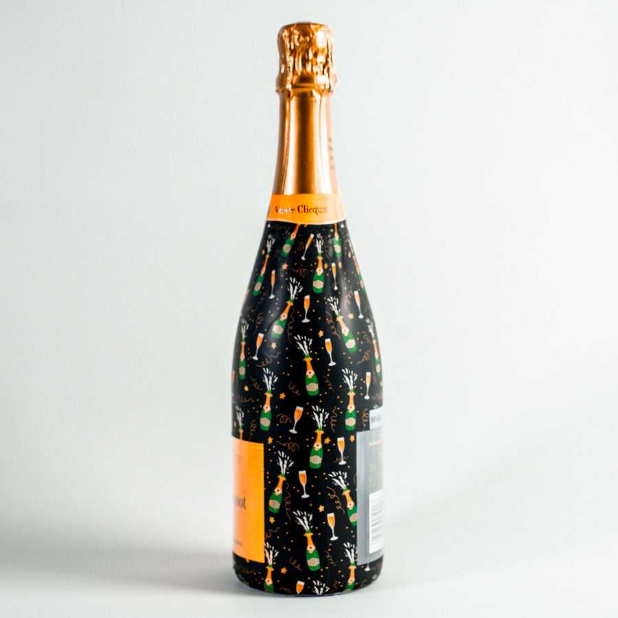 NYE Champagne Pop Bottle Wrap on Champagne Bottle