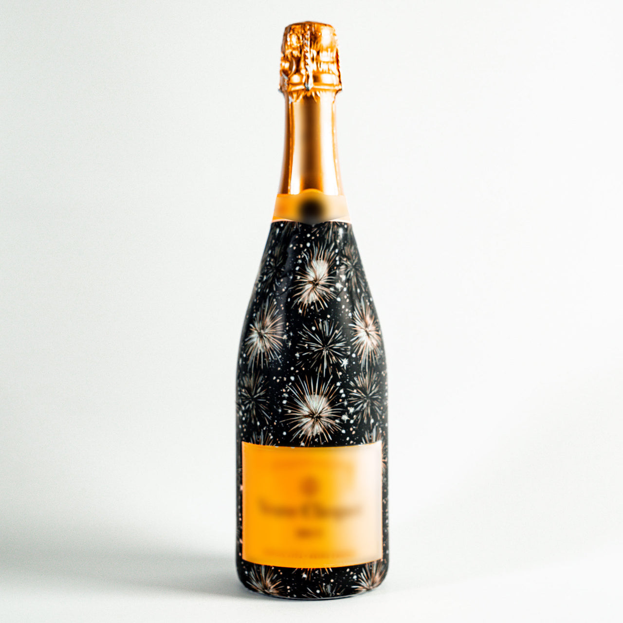 NYE Fireworks Bottle Wrap on Champagne Bottle