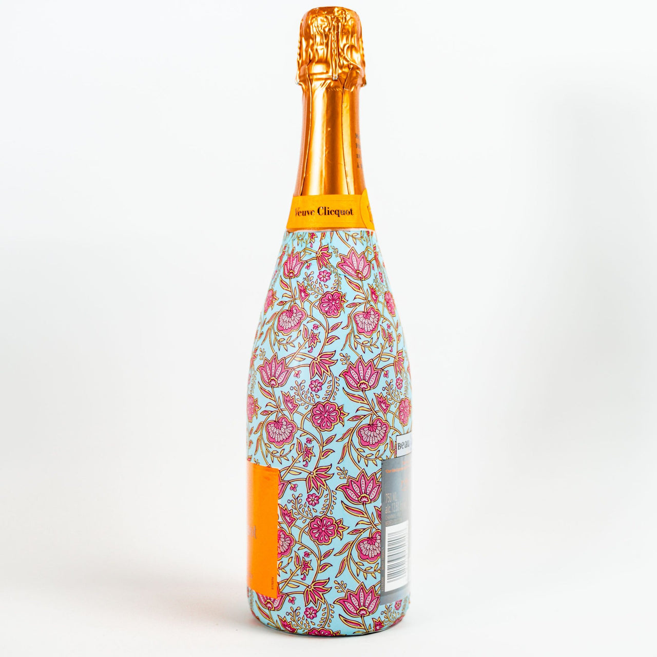 Pastel Spring Bloom Bottle Wrap on Champagne Bottle