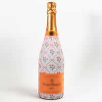Thumbnail for Pink Bows and Blossoms Bottle Wrap on Champagne Bottle