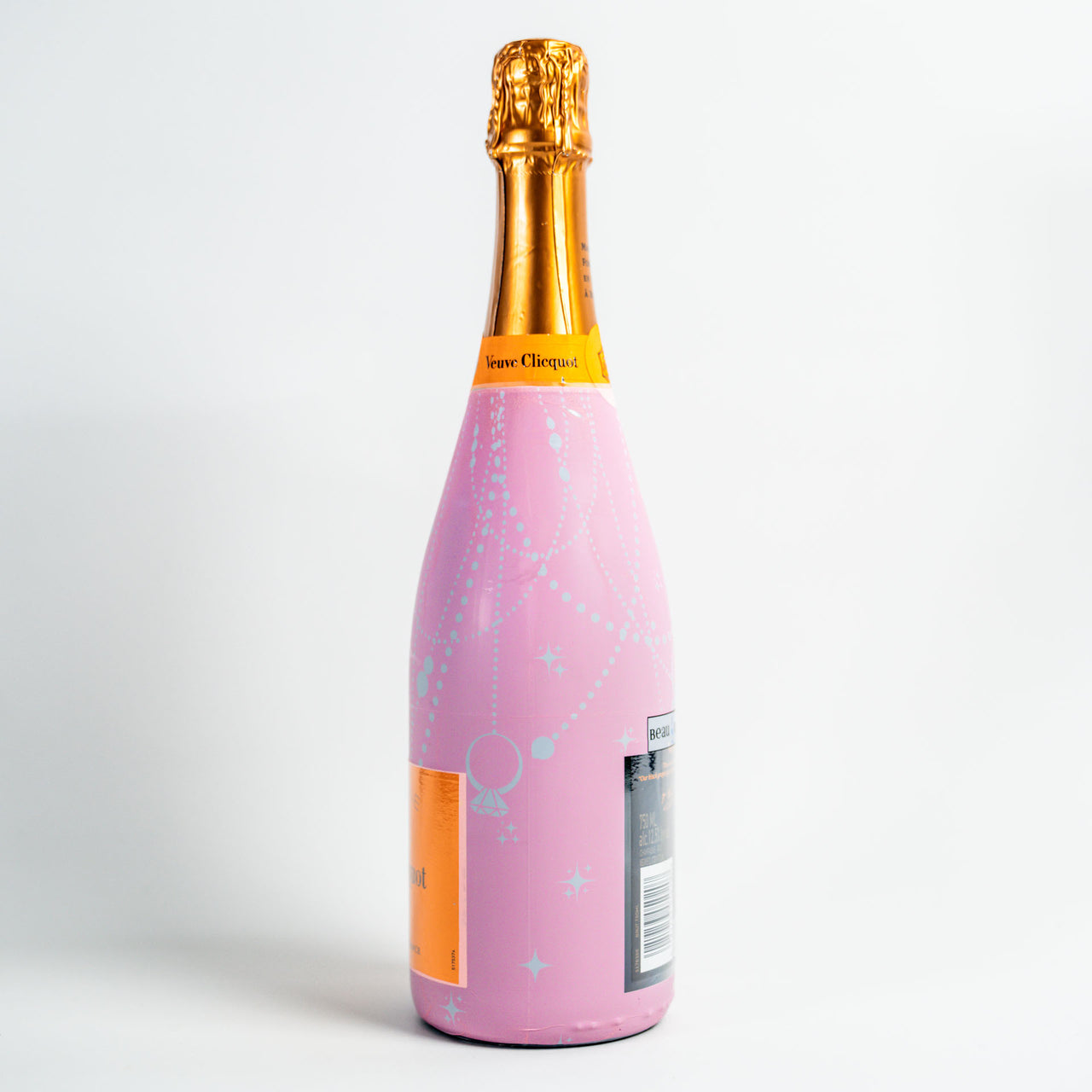 Pink Pearls and Prosecco Bottle Wrap on Champagne Bottle