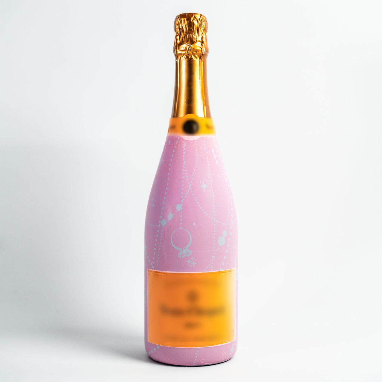 Pink Pearls and Prosecco Bottle Wrap on Champagne Bottle