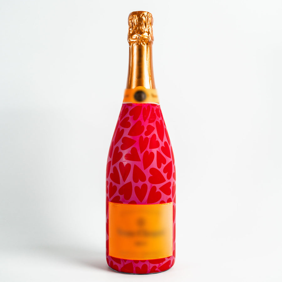 Pop Hearts Bottle Wrap on Champagne Bottle