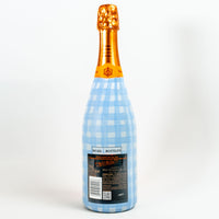 Thumbnail for Powder Blue Picnic Gingham Bottle Wrap on Champagne Bottle