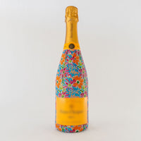Thumbnail for Preppy Floral Best Mom Bottle Wrap on Champagne Bottle