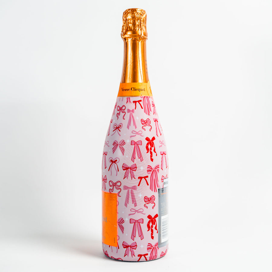 Pretty in Bows Bottle Wrap on Champagne Bottle