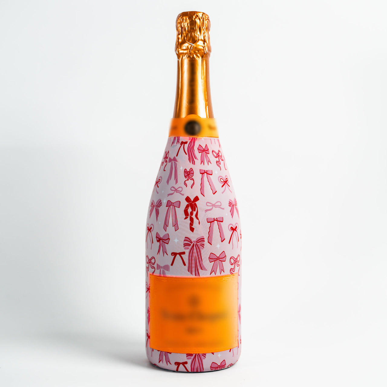Pretty in Bows Bottle Wrap on Champagne Bottle