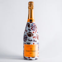 Thumbnail for Red and Navy Game Day Bottle Wrap on Champagne Bottle