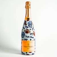 Thumbnail for Royal Blue and White Game Day Bottle Wrap on Champagne Bottle