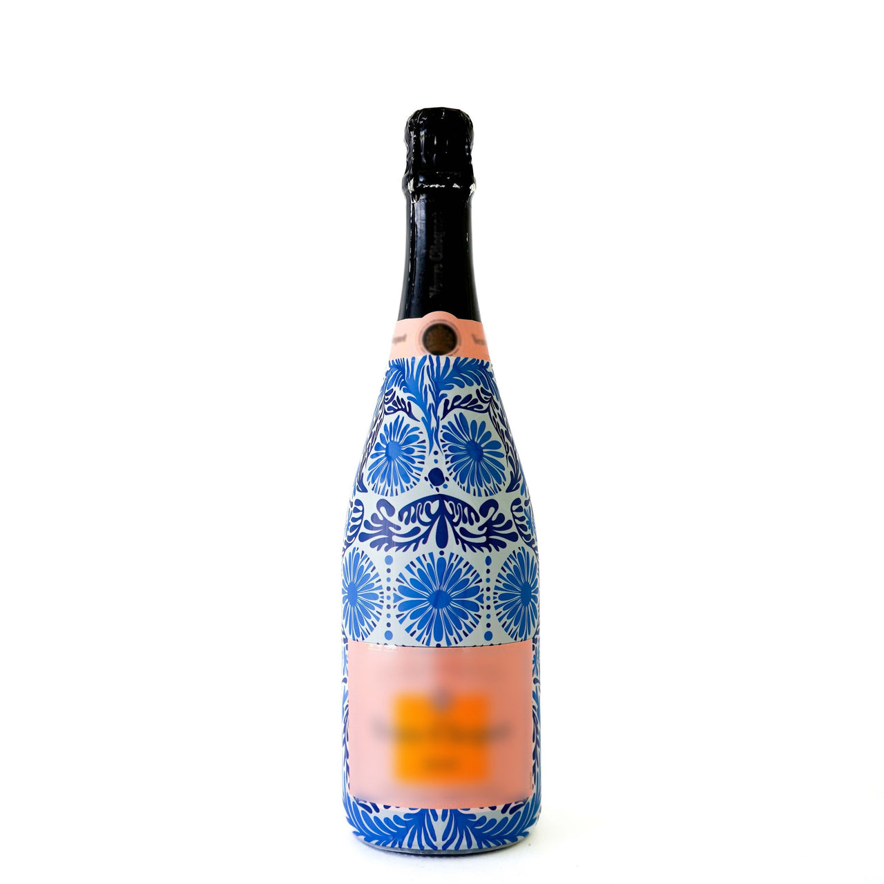 Sheridan French Collection - Navy Jardin Bottle Wrap on Champagne Bottle