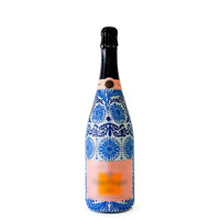 Thumbnail for Sheridan French Collection - Navy Jardin Bottle Wrap on Champagne Bottle