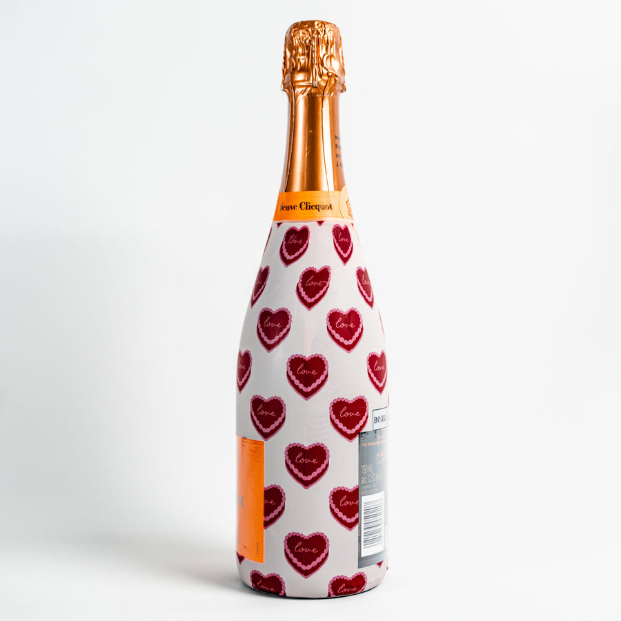 Sweetheart Cakes Bottle Wrap on Champagne Bottle