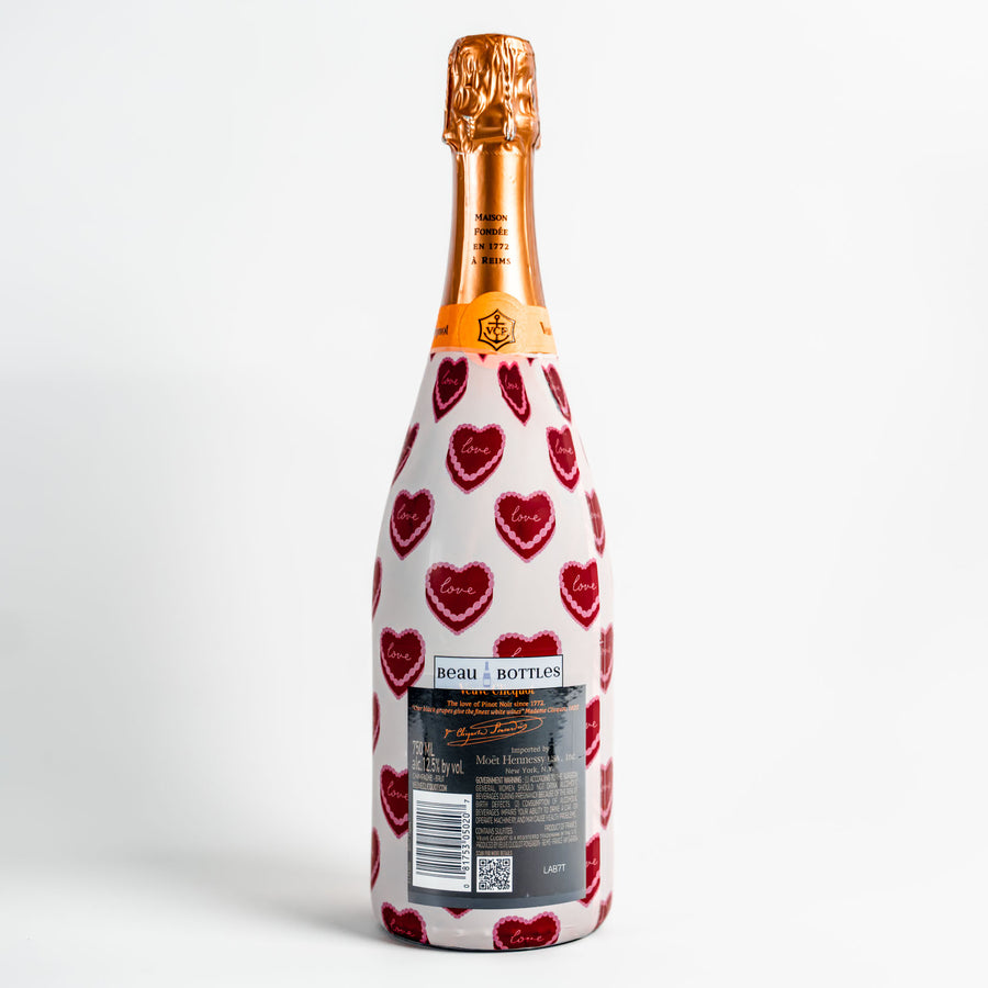 Sweetheart Cakes Bottle Wrap on Champagne Bottle