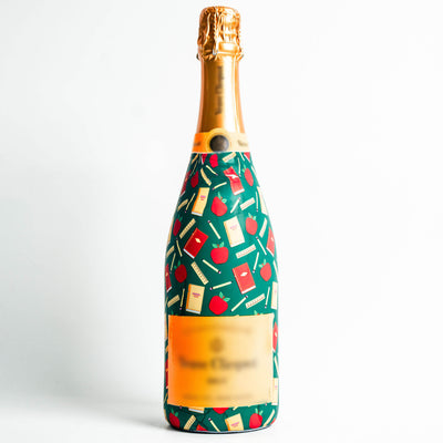 Teacher's Pet Champagne Bottle Wrap bottle wrap on a Veuve Clicquot champagne bottle
