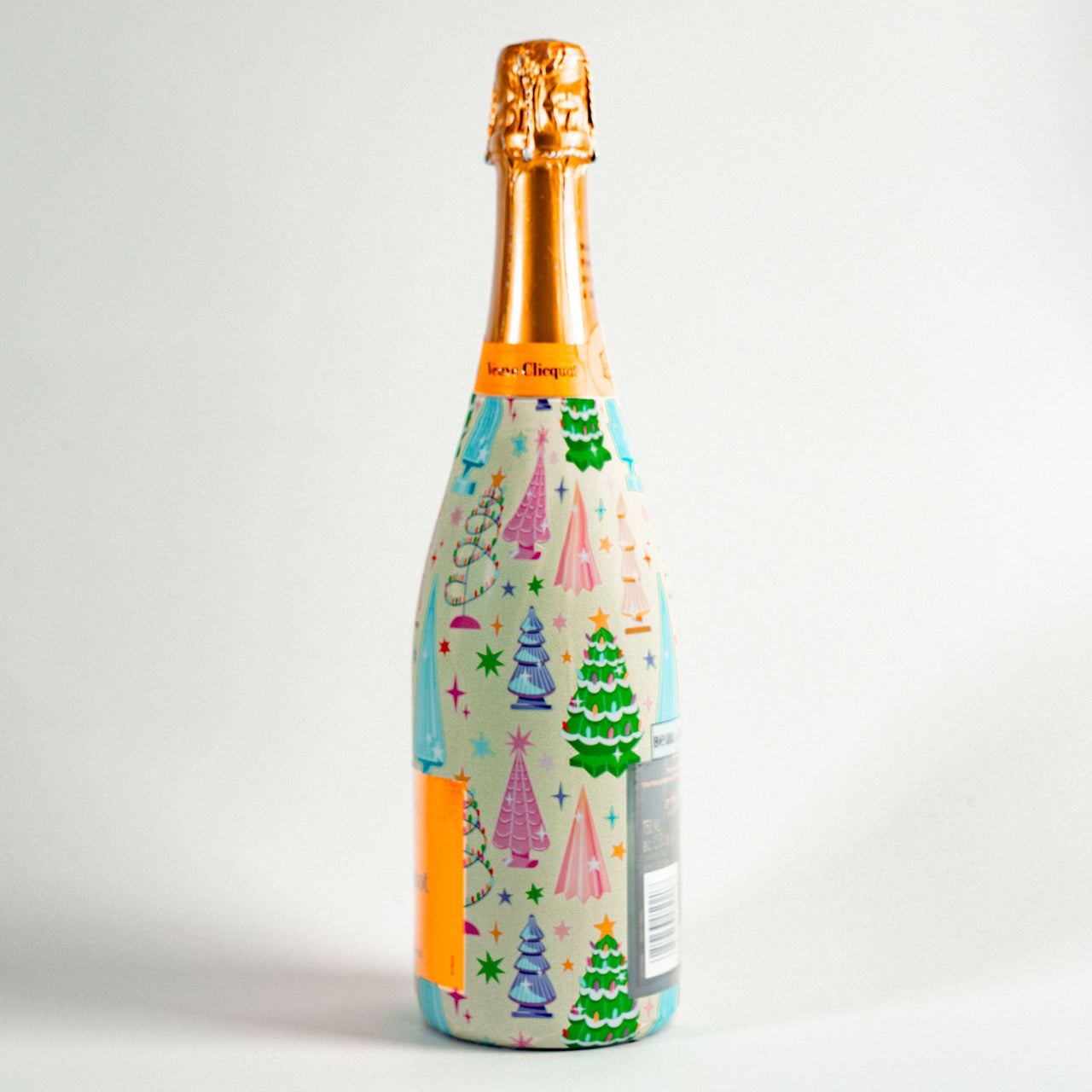 Timeless Christmas Trees Bottle Wrap on Champagne Bottle