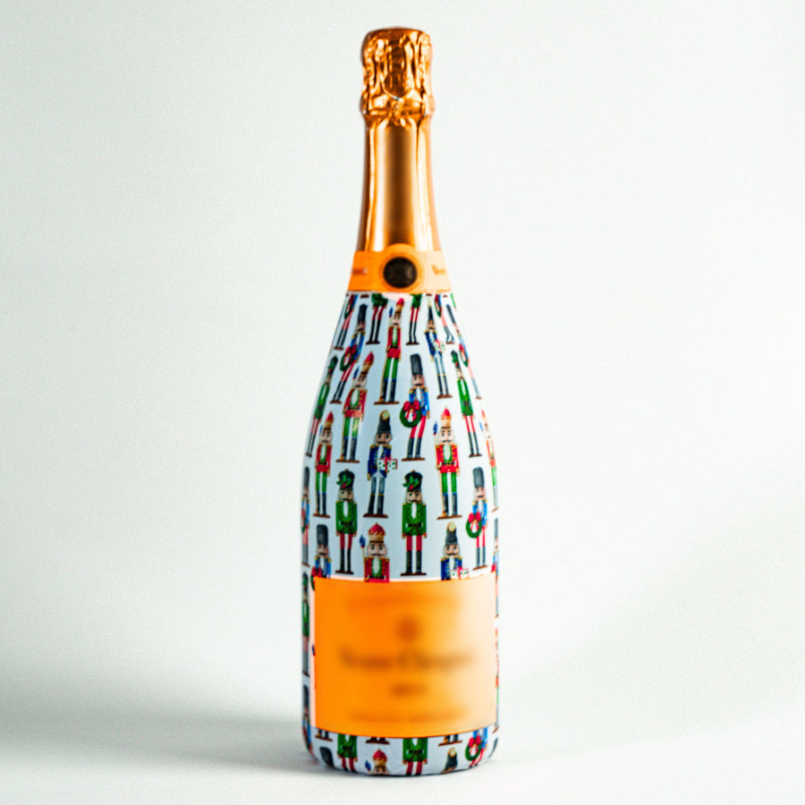 WH Hostess Nutcrackers Bottle Wrap on Champagne Bottle