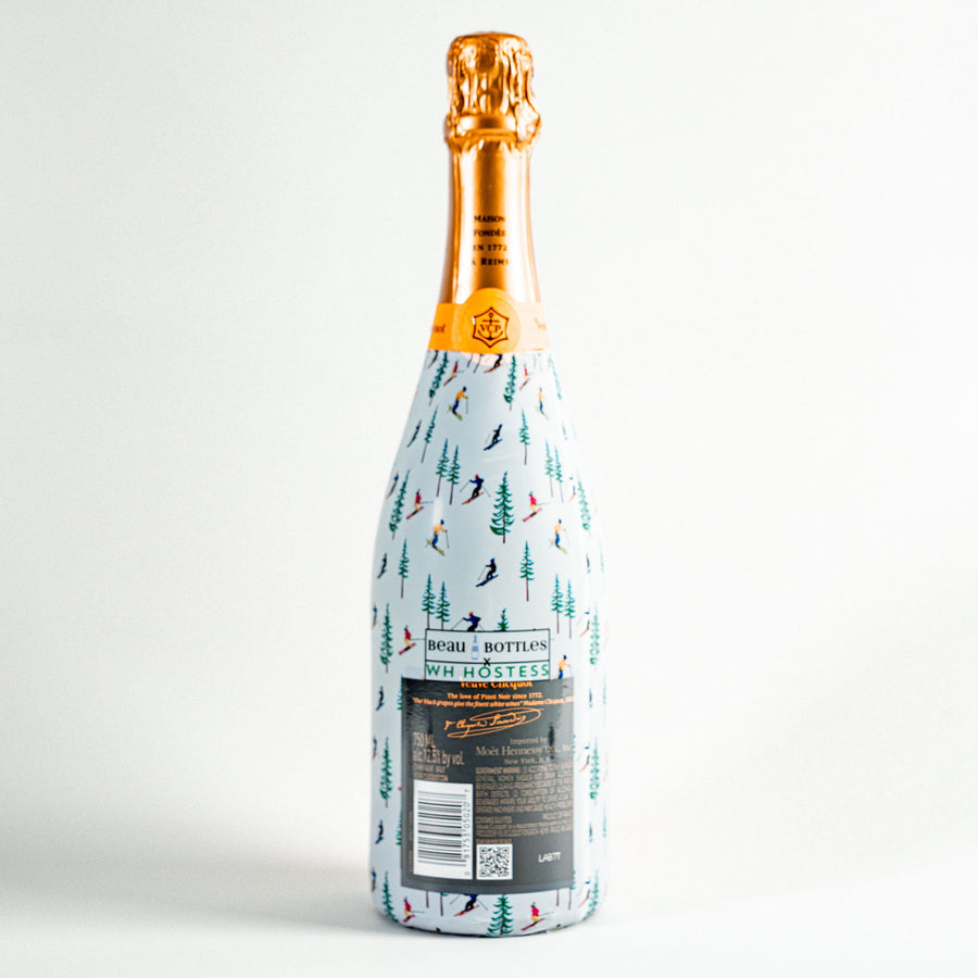 WH Hostess Ski Resort Bottle Wrap on Champagne Bottle