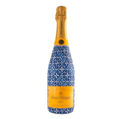 Andalusian Tile Bottle Wrap on Champagne Bottle