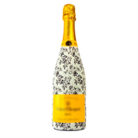 Thumbnail for Black and White Floral Bottle Wrap on Champagne Bottle