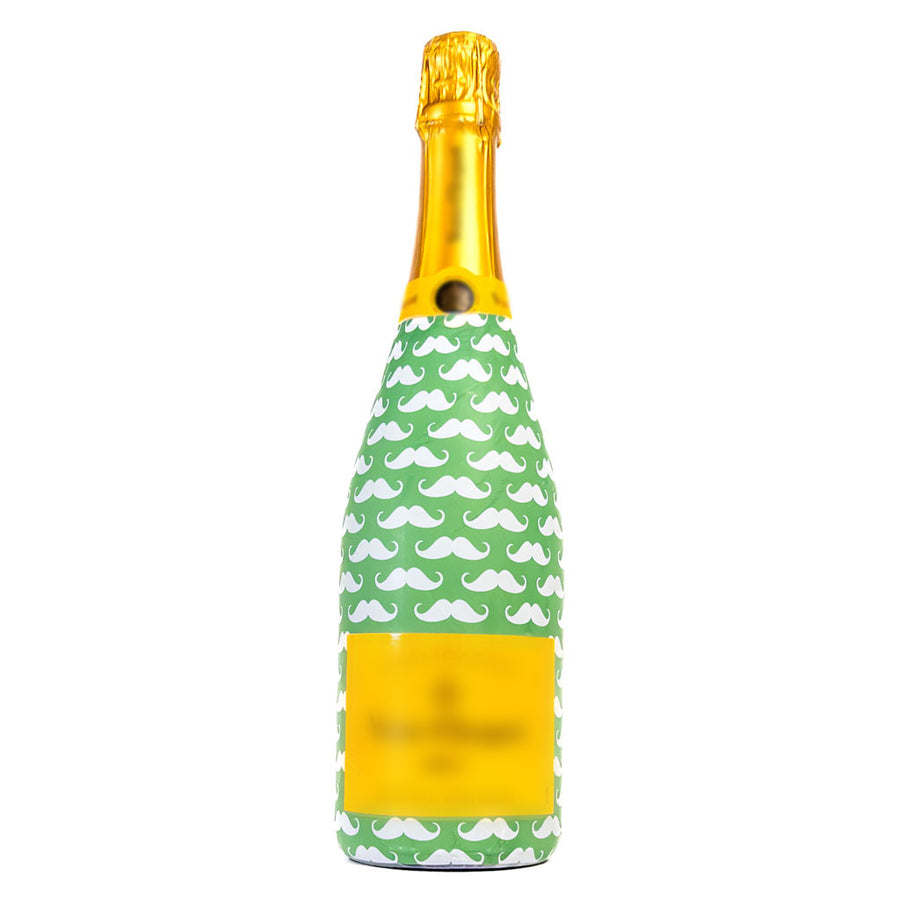 Mustaches Bottle Wrap on Champagne Bottle