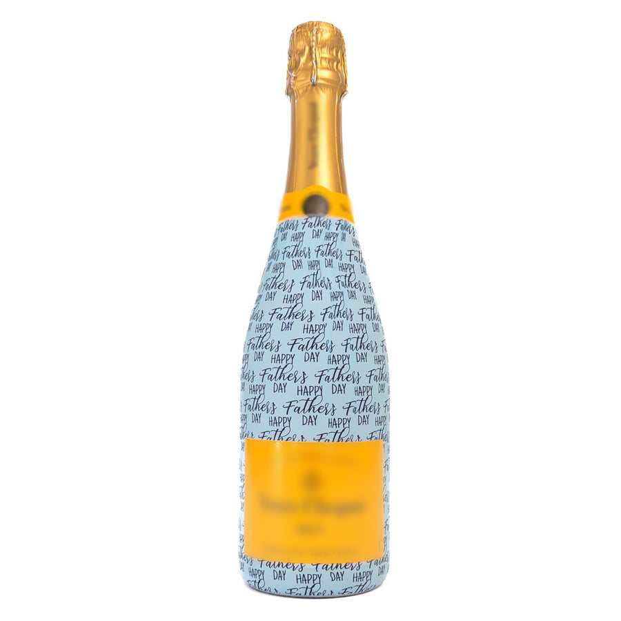 Happy Fathers Day Bottle Wrap on Champagne Bottle