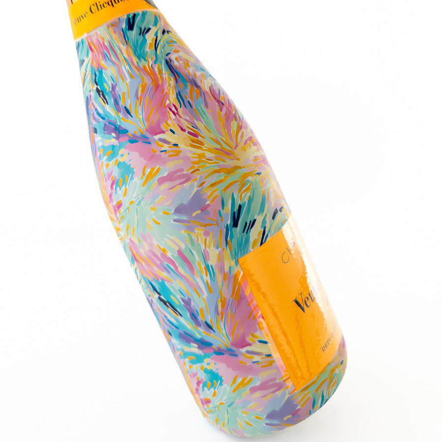 Pastel Celebration Bottle Wrap on Champagne Bottle