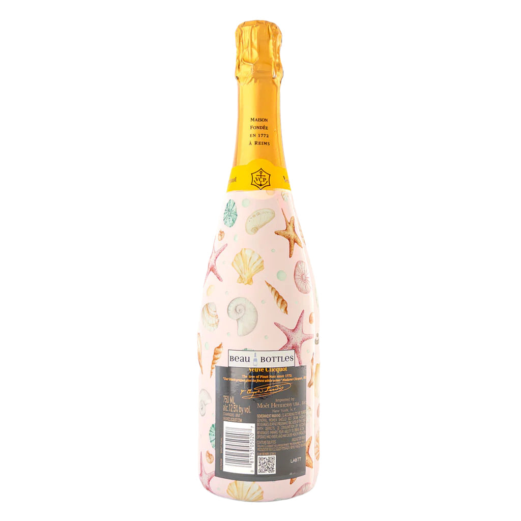 Pink Seashells Bottle Wrap on Champagne Bottle