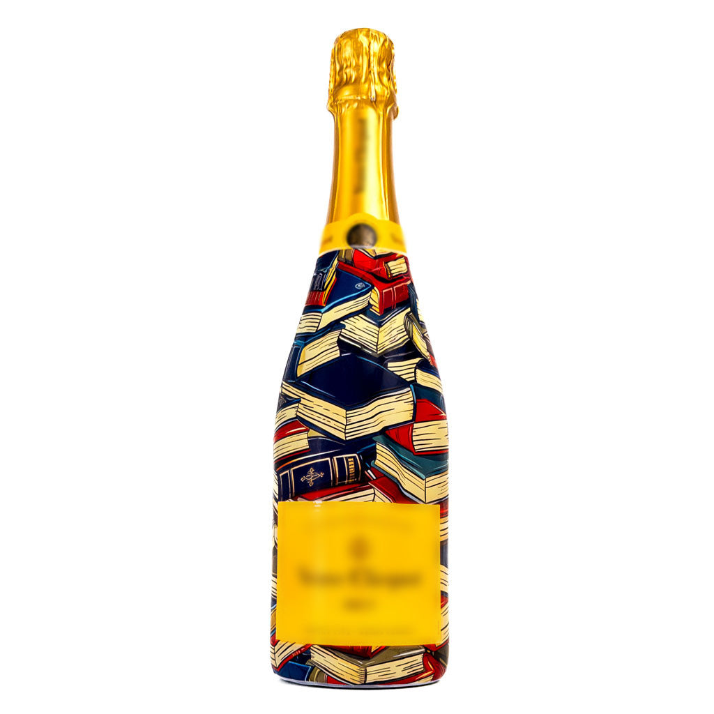 Library Bottle Wrap on Champagne Bottle