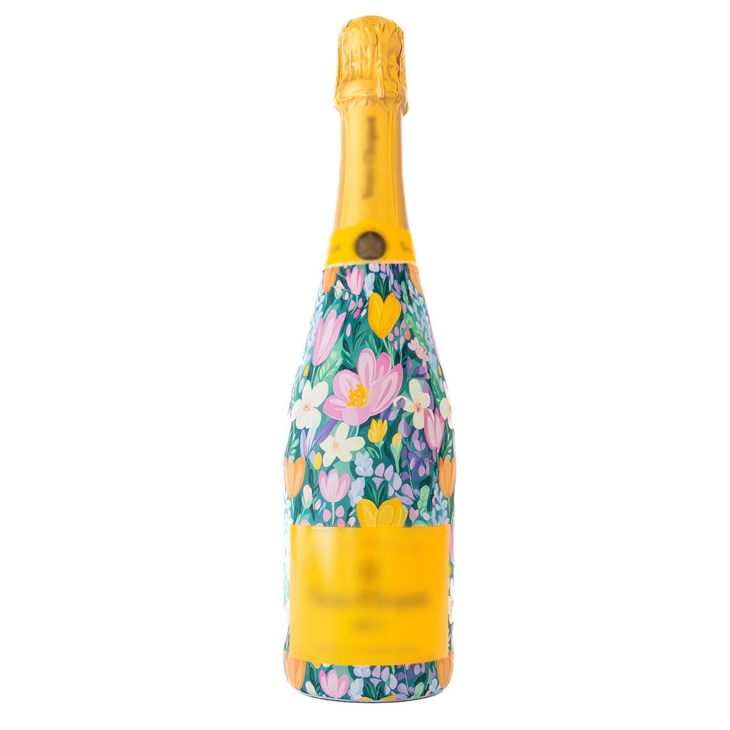 Preppy Southern Spring Bottle Wrap on Champagne Bottle