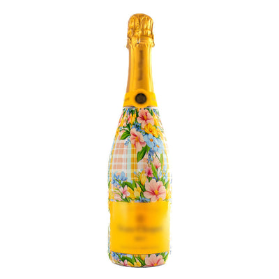 Preppy Springtime Serenity Bottle Wrap on Champagne Bottle