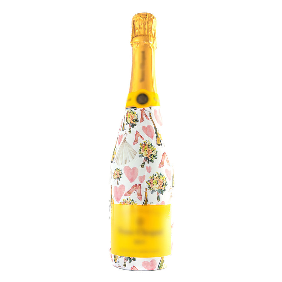 Wedding Romance Bottle Wrap on Champagne Bottle