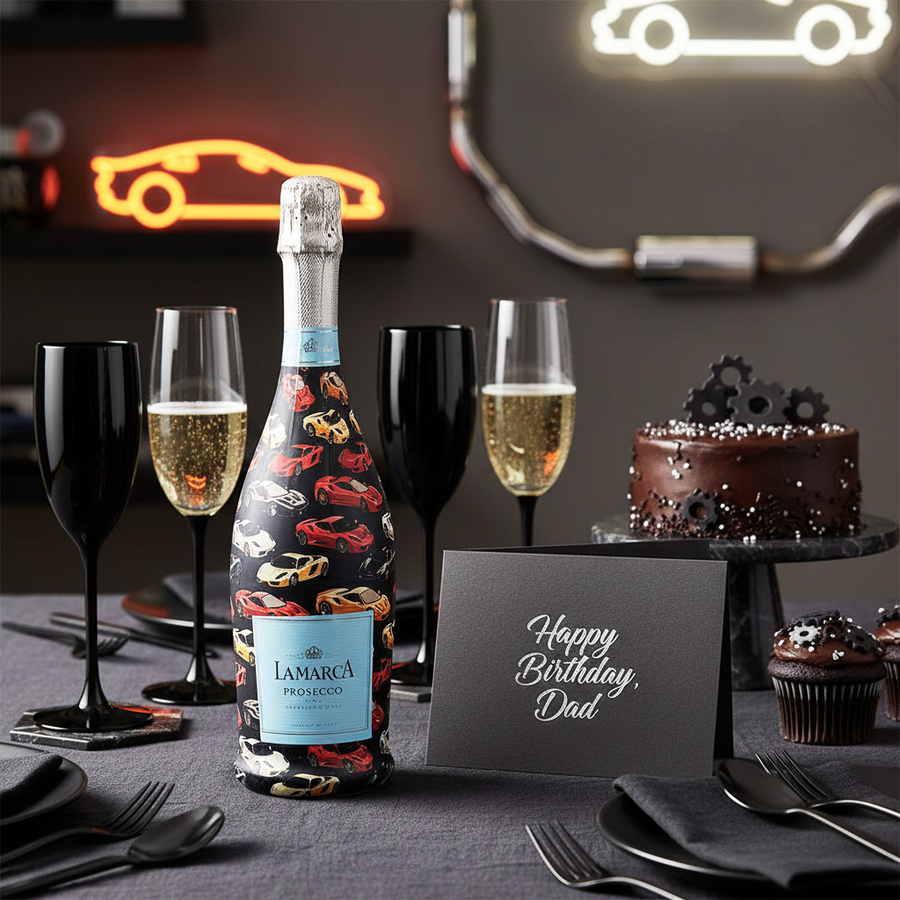Vroom Vroom Bottle Wrap on La Marca Prosecco