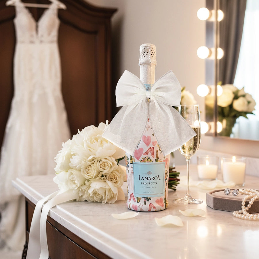 Beau Bottles White Tulle Bottle Bow