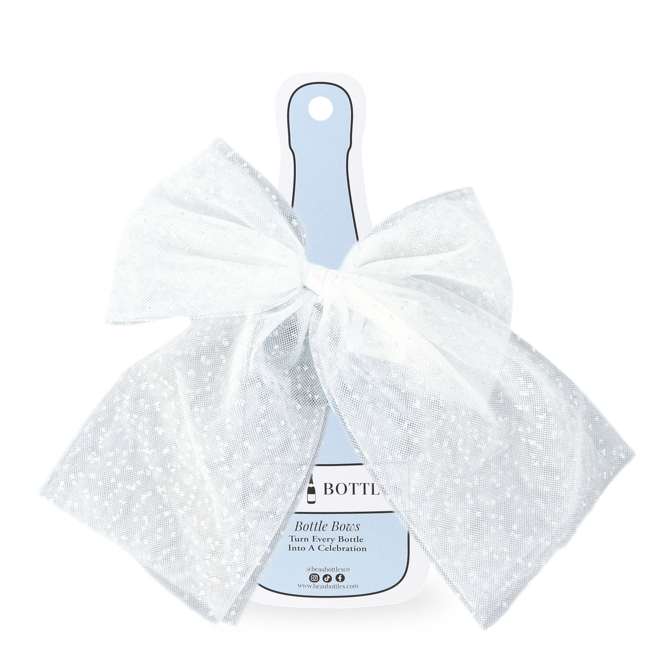 Beau Bottles White Tulle Bottle Bow
