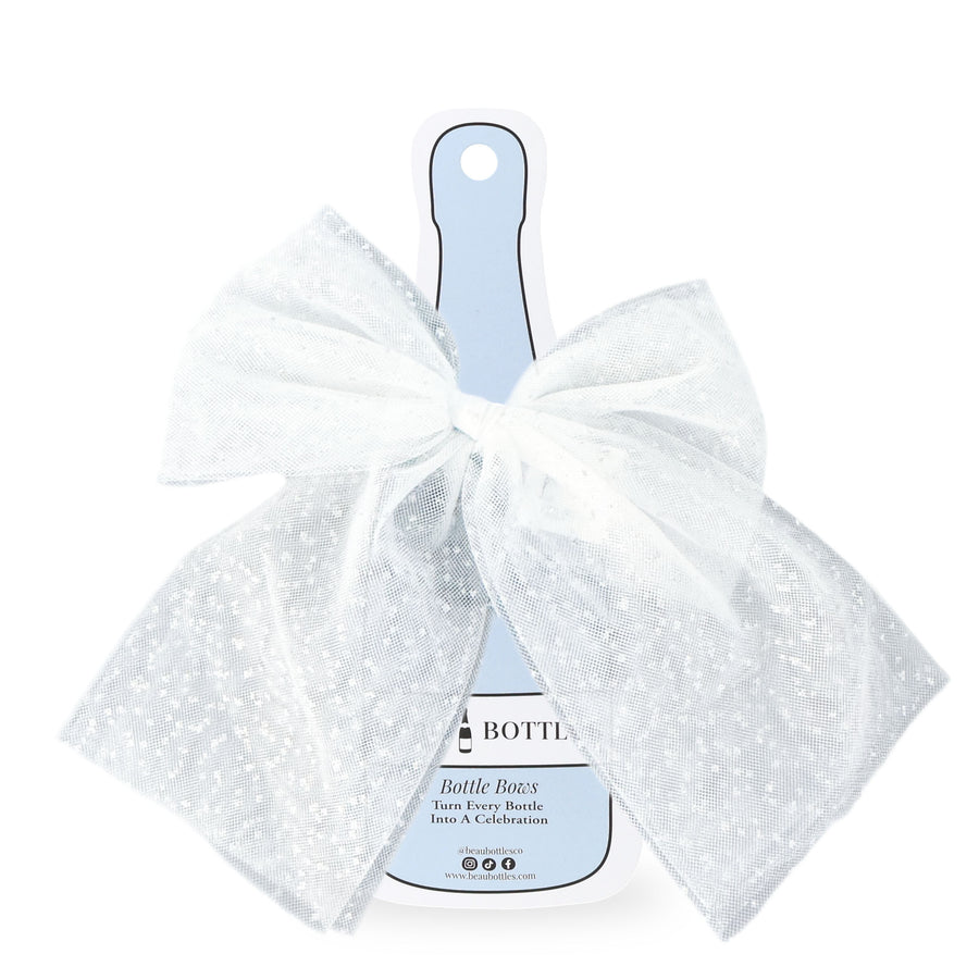Beau Bottles White Tulle Bottle Bow