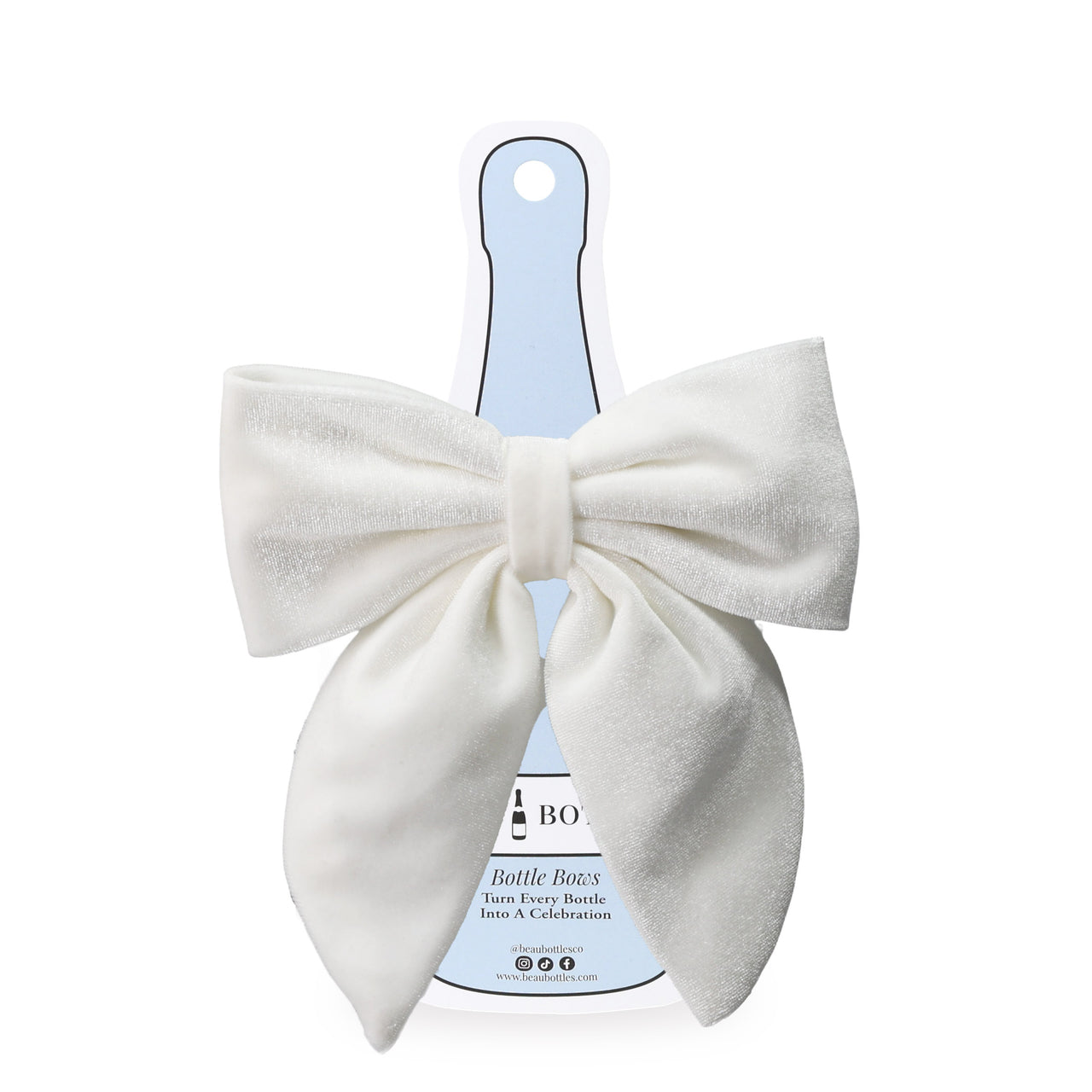 Beau Bottles White Velvet Bottle Bow