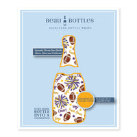 Thumbnail for Purple and Yellow Game Day Bottle Wrap on Champagne Bottle