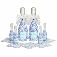 Thumbnail for Blue Floral Bundle Bottle Wrap on La Marca Prosecco