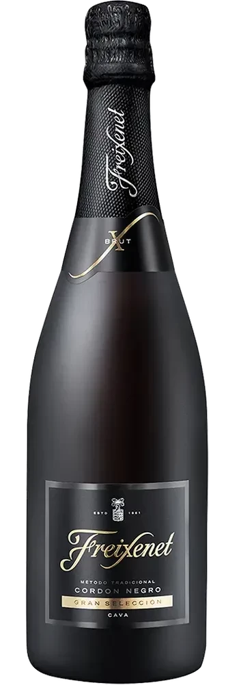 Freixenet sparkling wine bottle on a white background