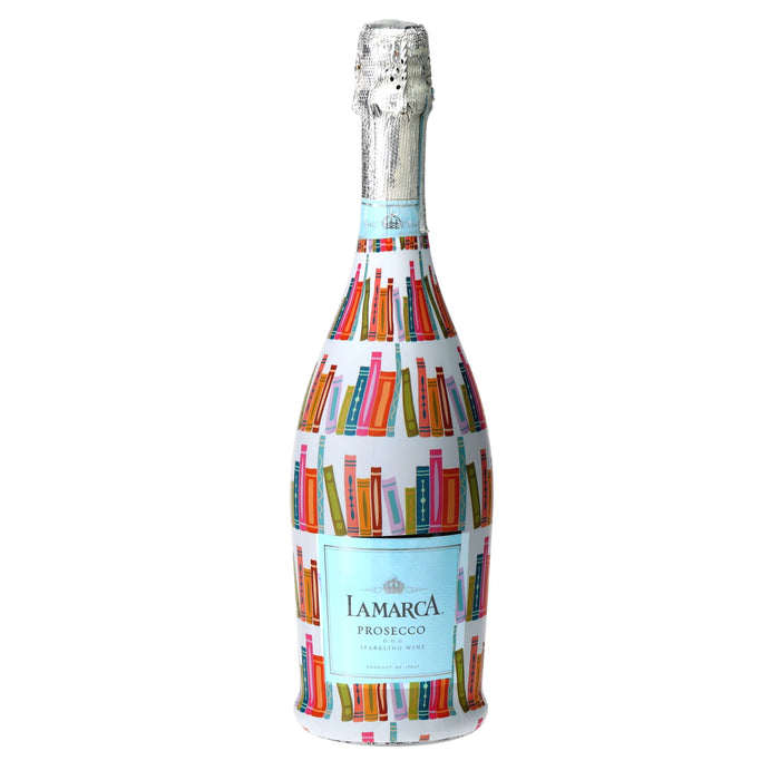 Warm & Bright Books Prosecco Bottle Wrap — 360 view