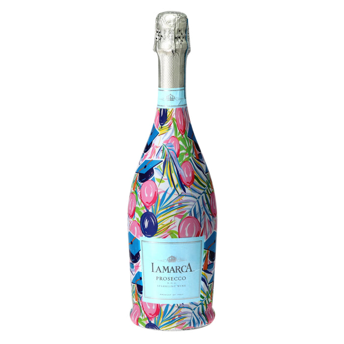Pink Graduation Prosecco Bottle Wrap — 360 view