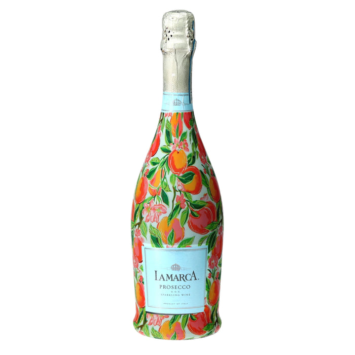 Peach Blossom Grove Prosecco Bottle Wrap — 360 view